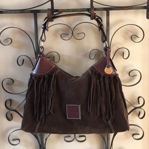 Vintage! Dooney & Bourke brown suede fringe